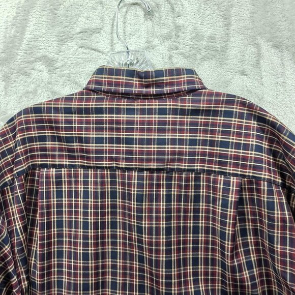 Pendleton Shirt Mens Large Red Plaid Virgin Wool Sir Pendleton Button Down - Picture 9 of 9